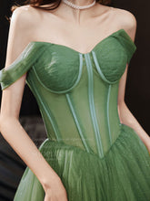 Green Sweetheart Neck Tulle Long Prom Dress For Women